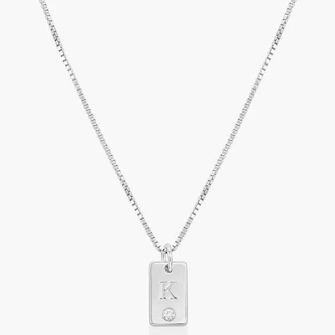 accessory Personalized Willow Tag Initial Necklace with Diamond Oak and Luna $108