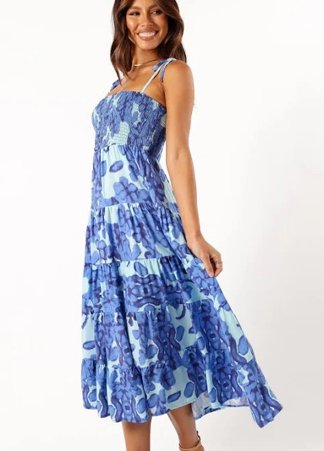 midi dress Petal & Pup Women's Amarie Floral Tie Strap Smocked Midi Sundress Petal & Pup USA $89