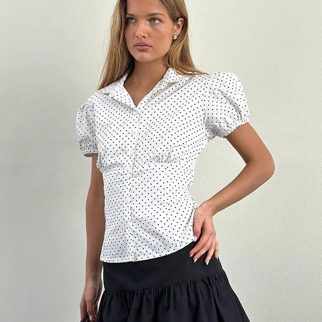 blouse Polka Dot Fitted Blouse Motel Rocks USA $42