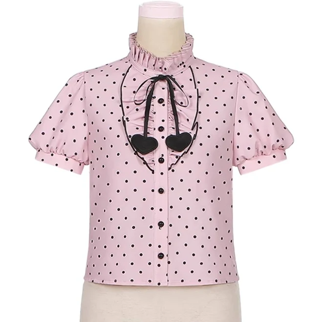 blouse Polka- Dot Puff Sleeve Blouse DevilInspired $48