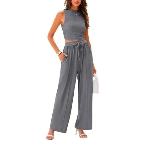 matching set Prettygarden Women's Ribbed Knit Lounge Sets Walmart - PrettyGarden $29.98