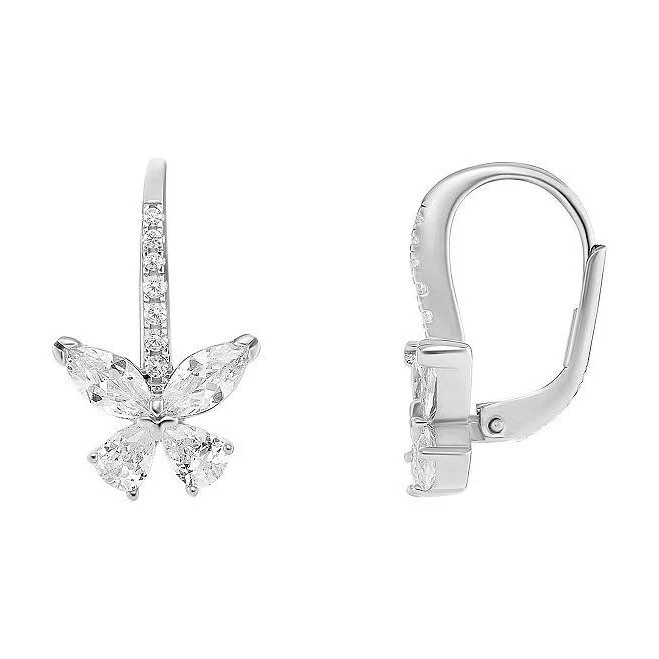 accessory Primrose Women's Sterling Silver Cubic Zirconia Butterfly Leverback Drop Earrings Kohl's $24.99