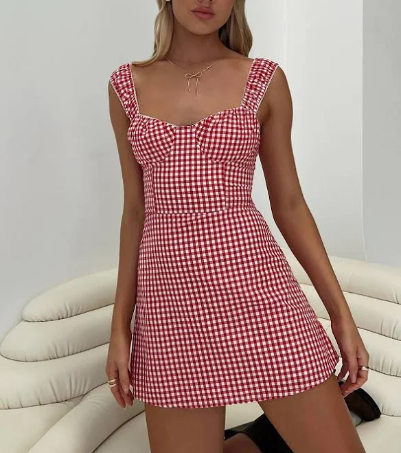 dress Princess Polly Faubert Gingham Mini Dress Princess Polly US $39
