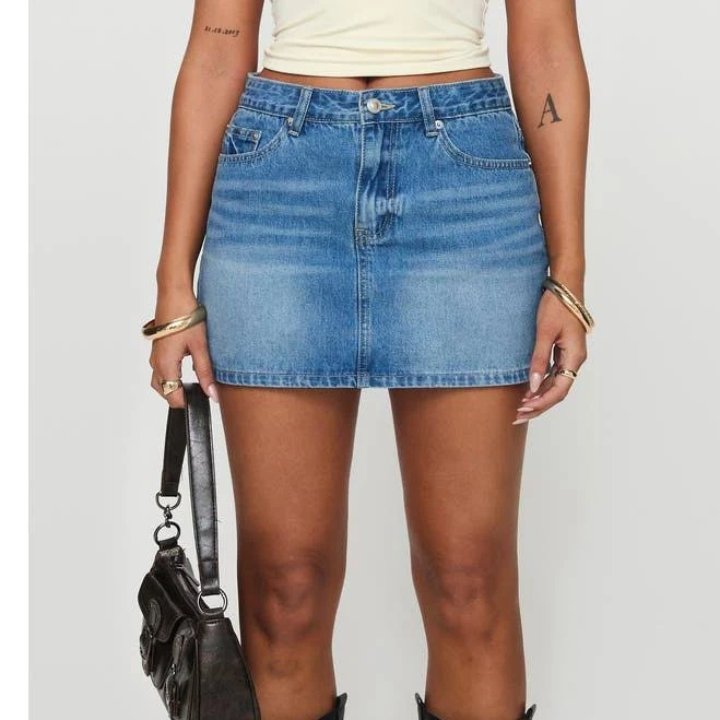 skirt Princess Polly Paulette Denim Miniskirt Nordstrom $55