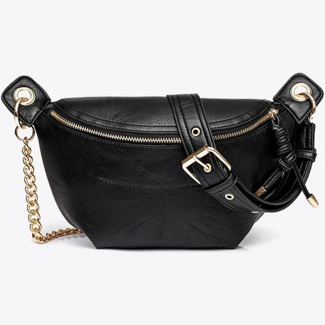 bag PU Leather Crossbody Bag with Chain Strap The Pink Room $27.5
