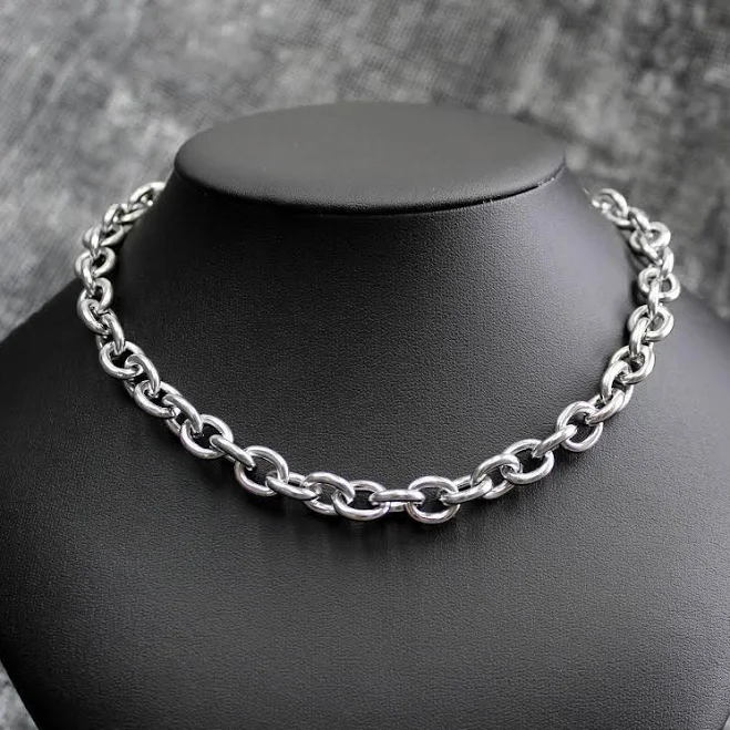 accessory Punk Stainless Steel Chunky Cable Chain Necklace Etsy - Seller $15.3