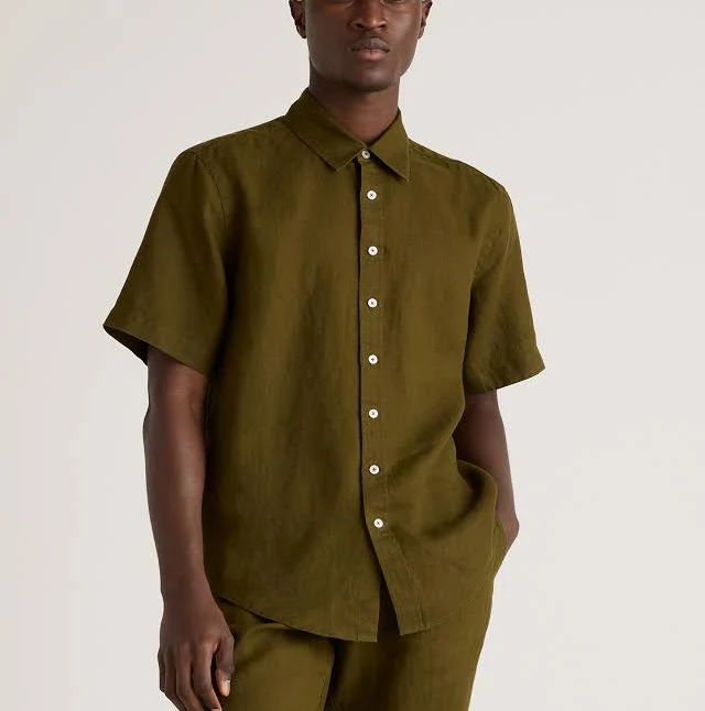 top Quince Men's Relaxed European Linen Short Sleeve Shirt Quince $34