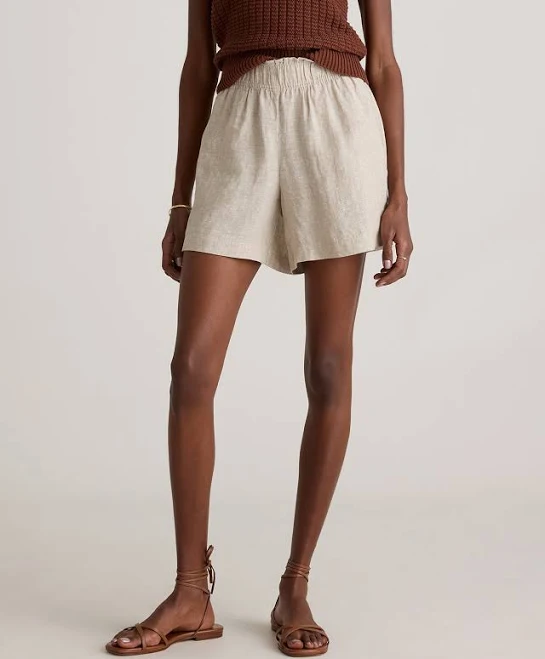 bottom Quince Women's European Linen High Waisted Shorts Quince $32
