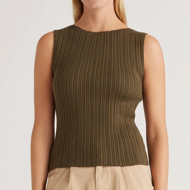 top Quince Women's Ribbed Cotton Cashmere Tank Top Quince $36