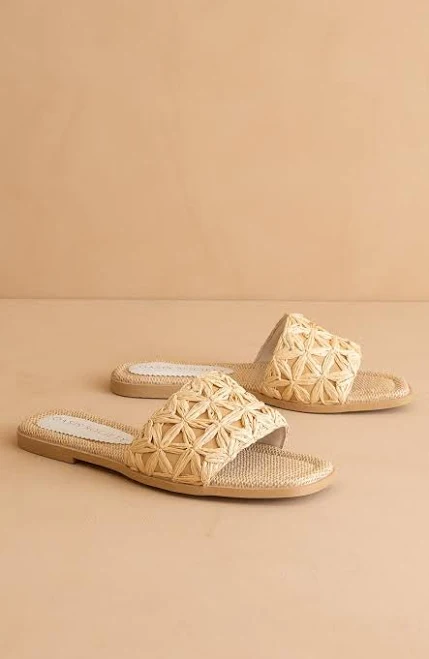 shoes Raffia Slide with Woven Detail Enthralled $50