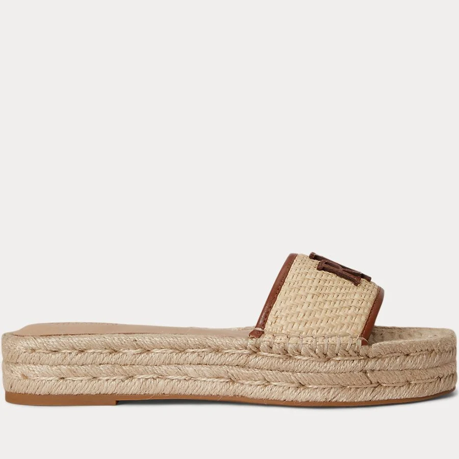 shoes Ralph Lauren Women's Polly Leather-Trim Raffia Espadrille Ralph Lauren $135