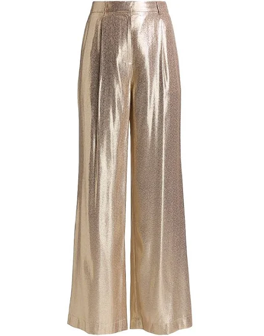 pants Ramy Brook Women's Izzy Silk Lamé Wide-Leg Pants Saks Fifth Avenue $247.5