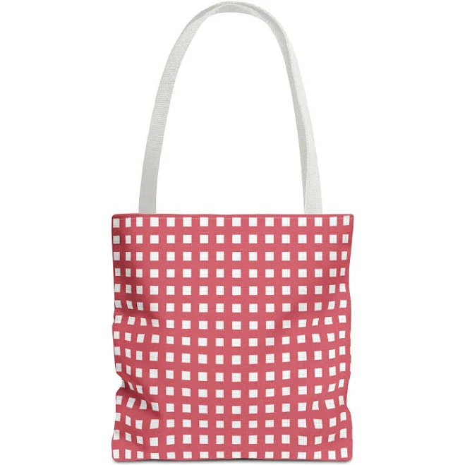 bag Red and white checked tote bag with white handle. Available in three sizes. Etsy - AnneLouiseWhitingArt $22.85