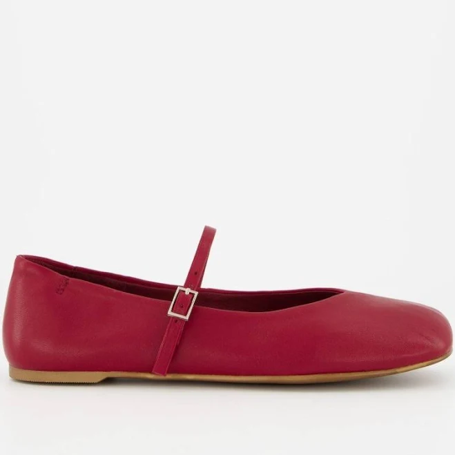 shoes RED LEATHER BALLERINAS - BENIS 8 ulanka-us.com $89.95