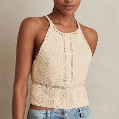 crop top Reiss Women's May Cotton Crochet Halterneck Cropped Top Reiss $103