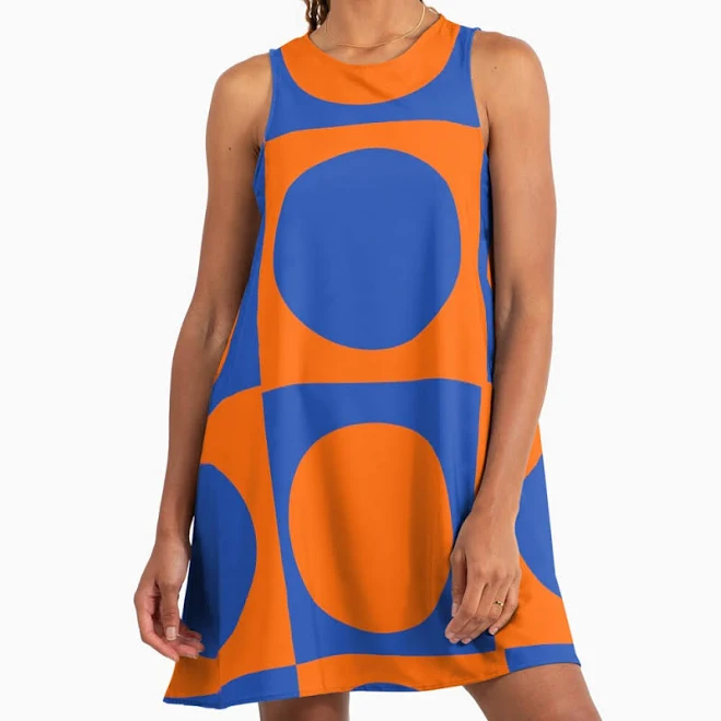 dress Retro Circle and Square Print A-Line Dress Redbubble $44.52