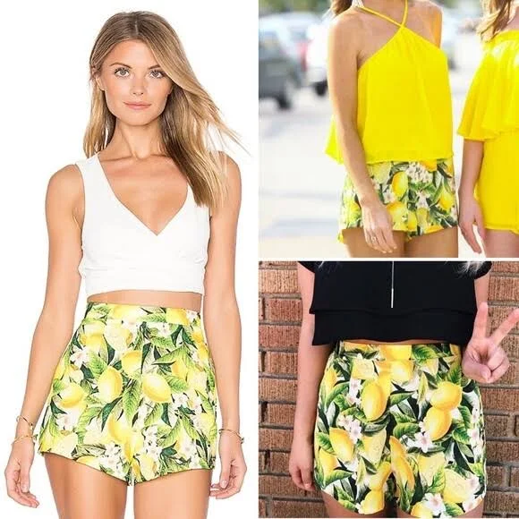 matching set Revolve X Show Me Your Mumu Shorts Lemon Citrus Print Shorts Sz Xs eBay $50