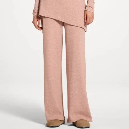 trousers Ribbed Knit Foldover Wide Leg Pants Veiled $62.4