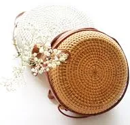 bag Round Handwoven Straw Rattan Bag (natural or white) Etsy $13.82