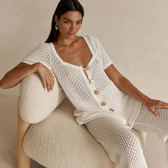 crop top Sabo Crochet Knit Button Up Milana Top SABO $100.62