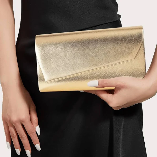 bag Saffiano Texture Metallic Clutch Bag Temu $8.89