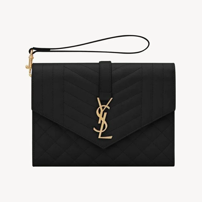 bag SAINT LAURENT Women's Envelope Quilted Leather Clutch Saint Laurent $900