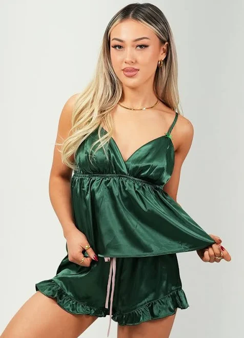 matching set Satin Camisole Pajama Set Night Sweet Thing $37