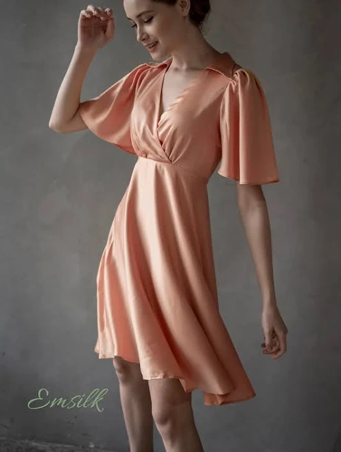 dress Silk Wrap Midi Dress Etsy - emsilkdesign $200.1