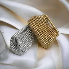 bag Silver Gold Woven Metallic Raffia Pouch Clutch Bag | Wedding Clutch | Evening Vegan Leather Etsy $98.63