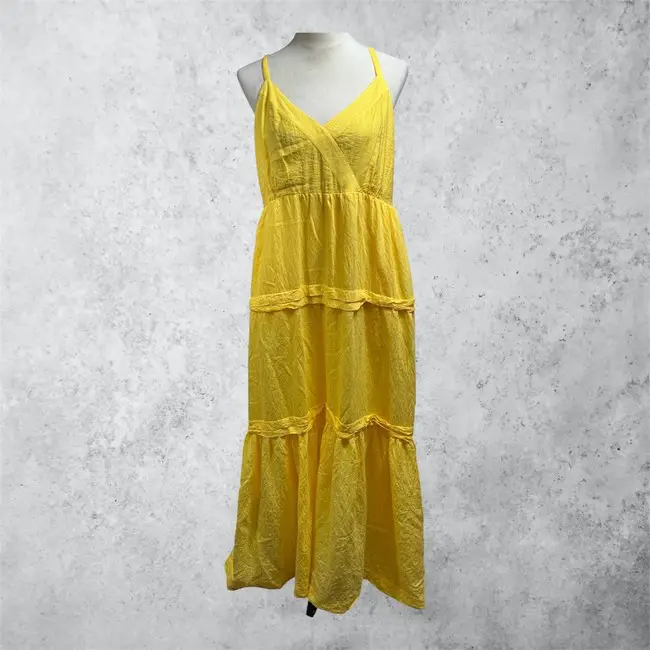 dress Simply Vera Vera Wang Marigold Tiered Maxi Dress XXL Sleeveless V-Neck Boho eBay $24.88