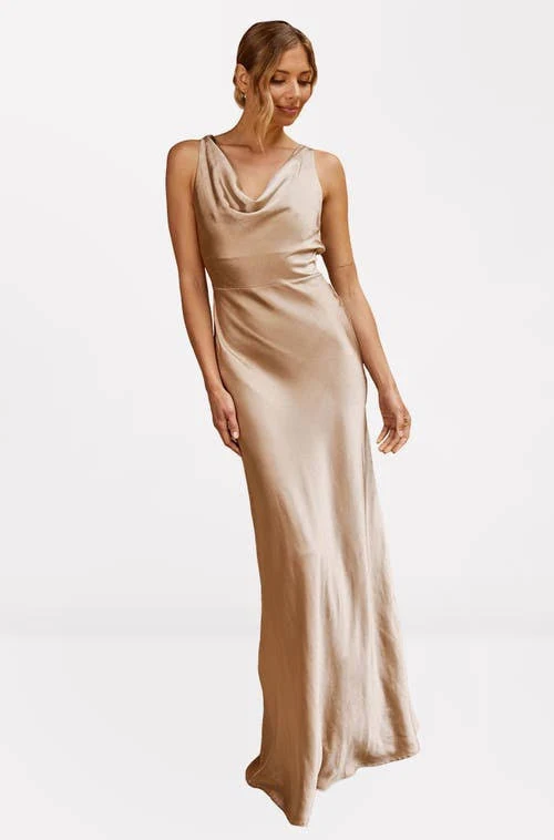 maxi dress Six Stories Cowl Front Satin Bridesmaid Dress Nordstrom $249.99