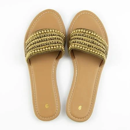 shoes Skyline Collection Women's Hand Beaded Memory Foam Sandals Walmart - Webs Best Deals $17.99