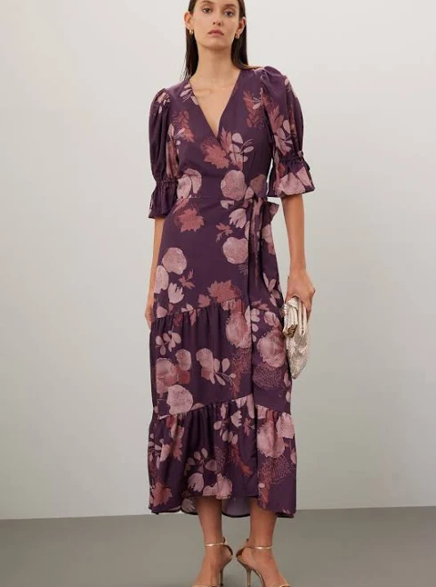dress Slate & Willow Floral Midi Wrap Dress Rent The Runway $245