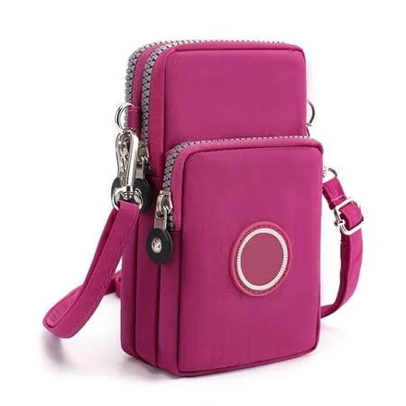 bag Small Crossbody Bags for Women 3-Layers Cellphone Pouch Wristlet Purse Shoulder Bag with Adjustable Strap (Hot Pink), Women's Walmart - Lcxifdre $10.3