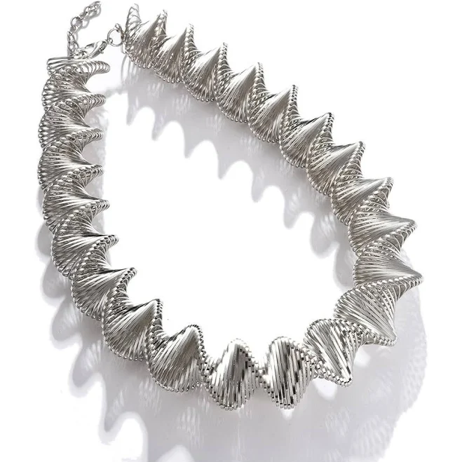 accessory Sohi Women's Silver Swirl Statement Necklace Macy's $42.49
