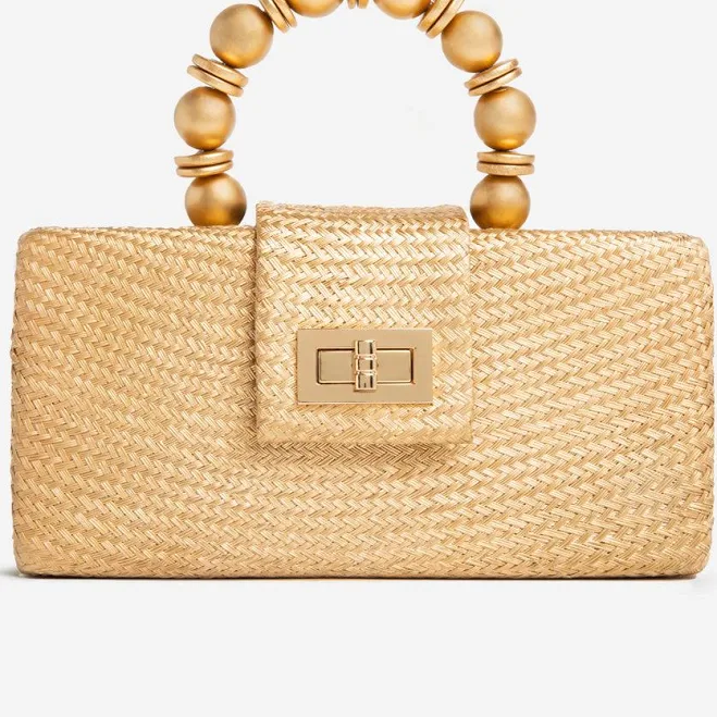 bag Soli & Sun The Serena Woven Straw Clutch Bag Soli & Sun $265