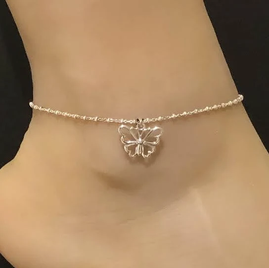 accessory Sterling Silver Butterfly Charm Anklet Etsy - VonzJewel $33.75