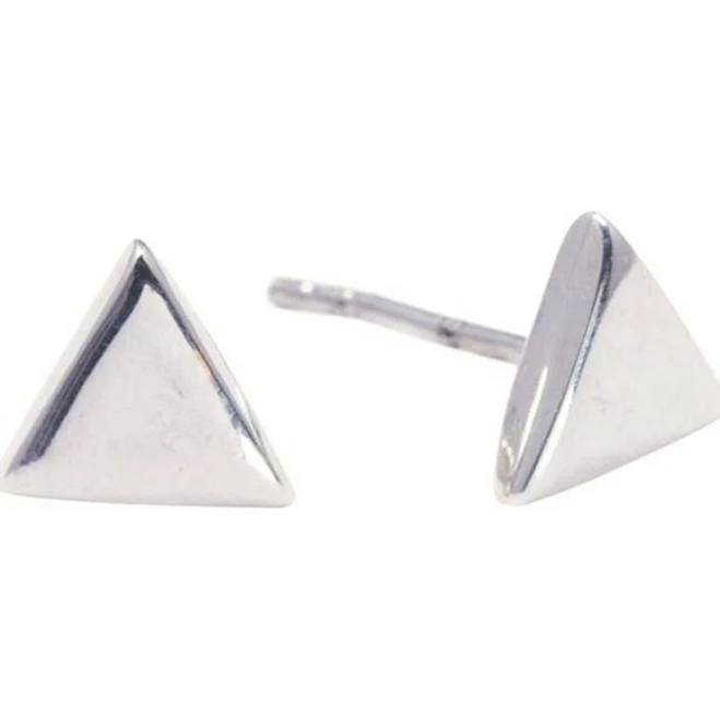 accessory Sterling Silver Flat Triangle Stud Earrings 925silverly.com $10.96