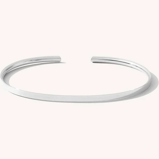 accessory Sterling Silver Minimal Cuff Bracelet Simple & Dainty $71.2