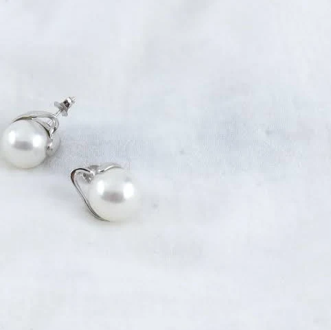 accessory Sterling Silver Minimalist Pearl Stud Earrings Etsy - SeasideAveCo $24.98