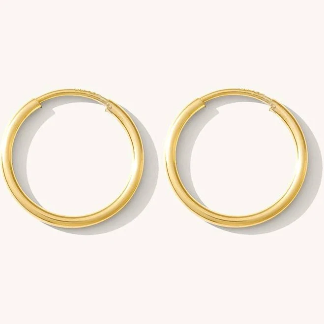 accessory Sterling Silver Thin Hoop Earrings Simple & Dainty $37