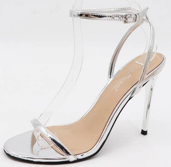 shoes Stiletto Heel Shoes with Metallic Ankle Strap RK Collections Boutique $40