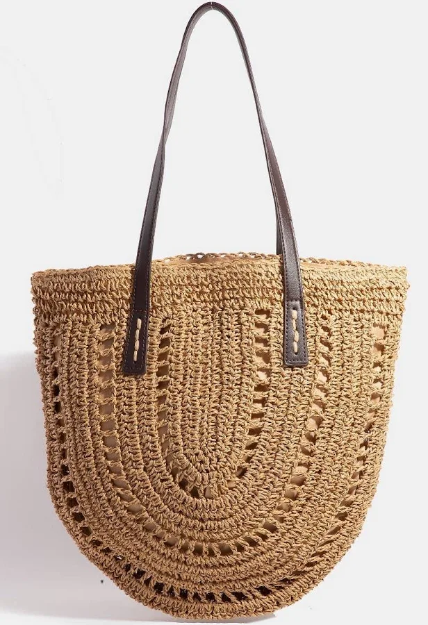 bag Straw Braided Rounded Tote Bag Bear River Floral & Gifts $24.99