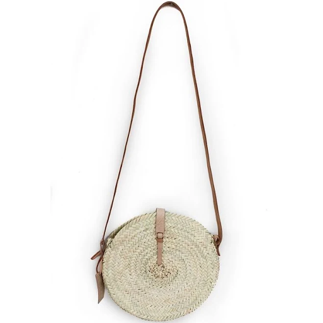 bag Straw Crossbody Bag with Leather Closure and Handle French Baskets $49