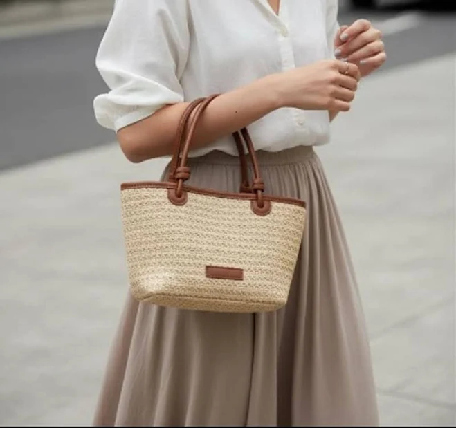 bag Straw Knot Handle Crossbody Bag Etsy - Seller $92.73