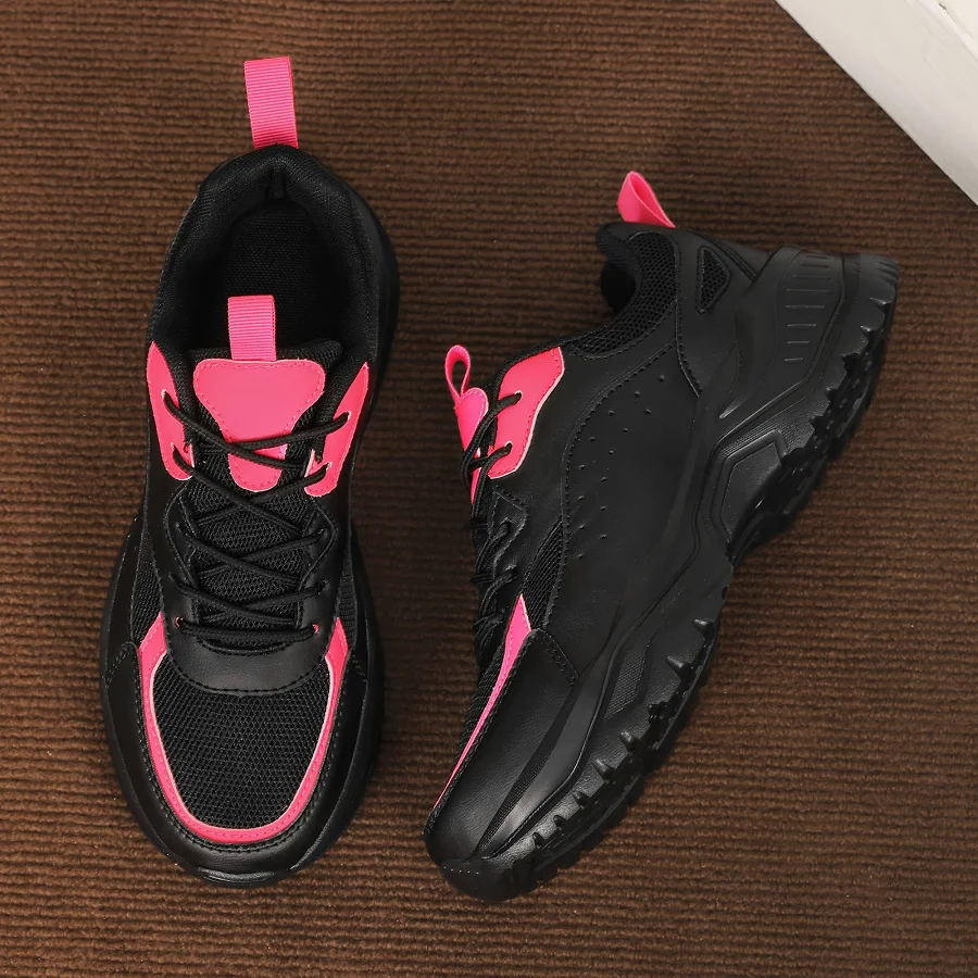 shoes Stylish Women's Chunky Platform Sneakers with Pink Accents, Sneakers for women, White nurse shoes, White shoes, White sneakers for women, White shoes Temu $29.18