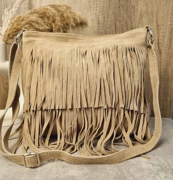 bag Suede Leather Fringe Crossbody Bag Etsy - Seller $46.83