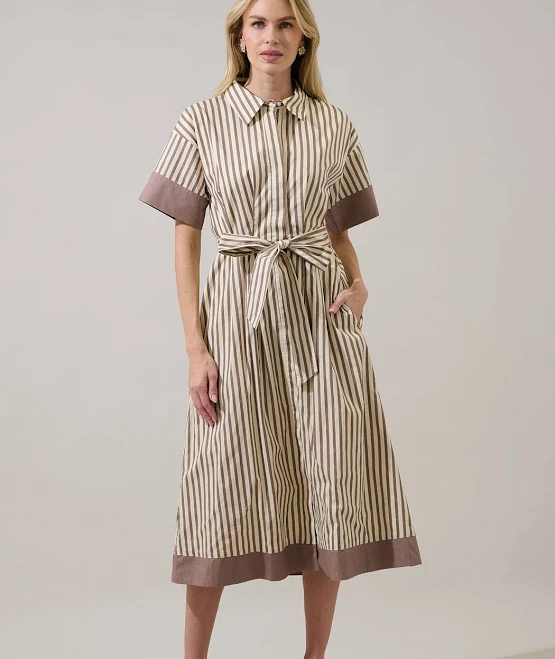 dress Sugarlips Keina Striped Rubie Button Down Midi Dress Sugarlips $101.15