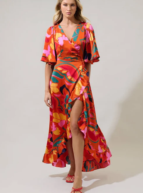 dress Sugarlips Serene Floral Abelia Hi-Low Maxi Wrap Dress Sugarlips $99