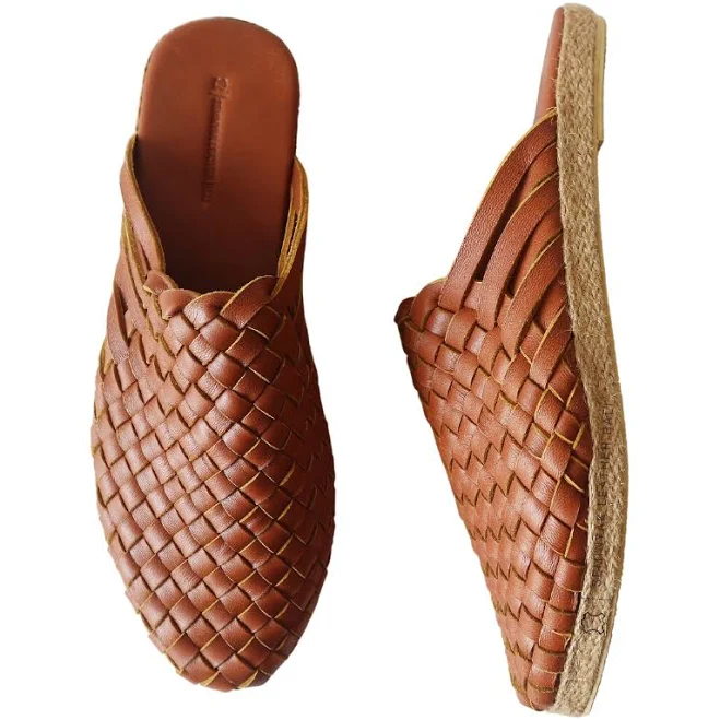 shoes SURI Woven Espadrille Mules | MULES by Seminyak Leather Bali Honey Tan / 38 Seminyak Leather Bali $87.9